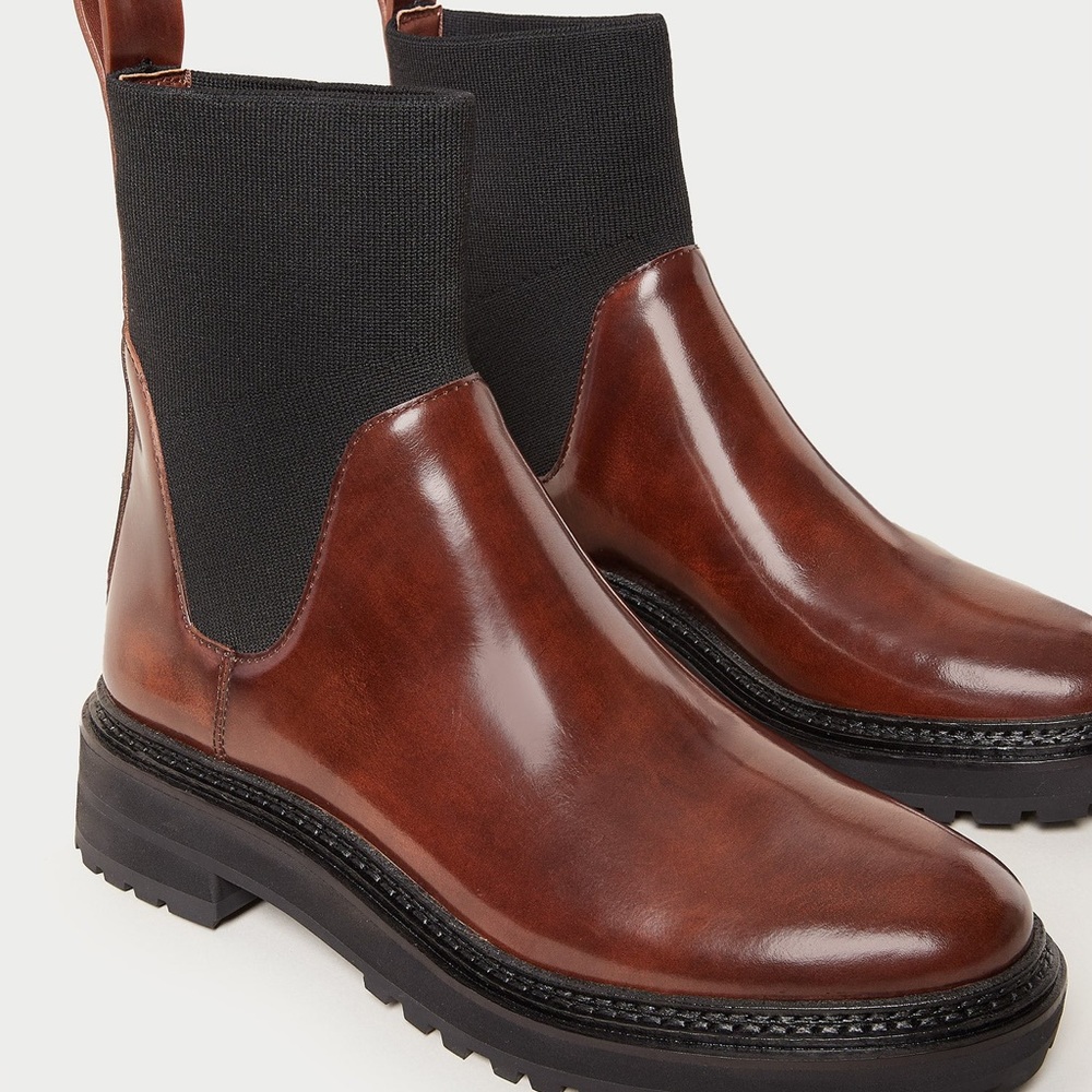 NEW Loeffler Randall Bridget Chocolate Lug Sole Boot S7